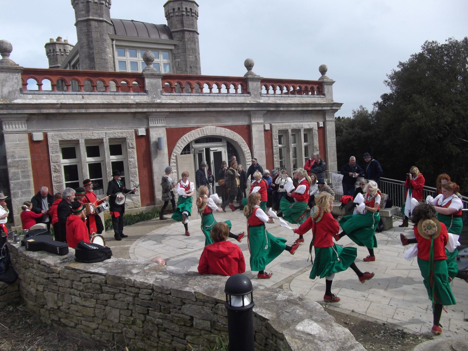 Morris Dancers in front of Castle