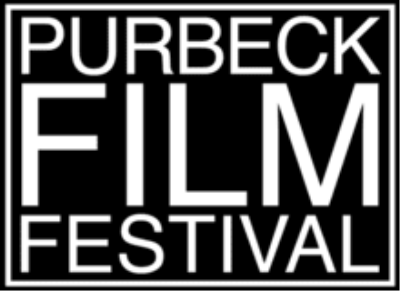 Purbeck Film Festival logo. White text on a black background
