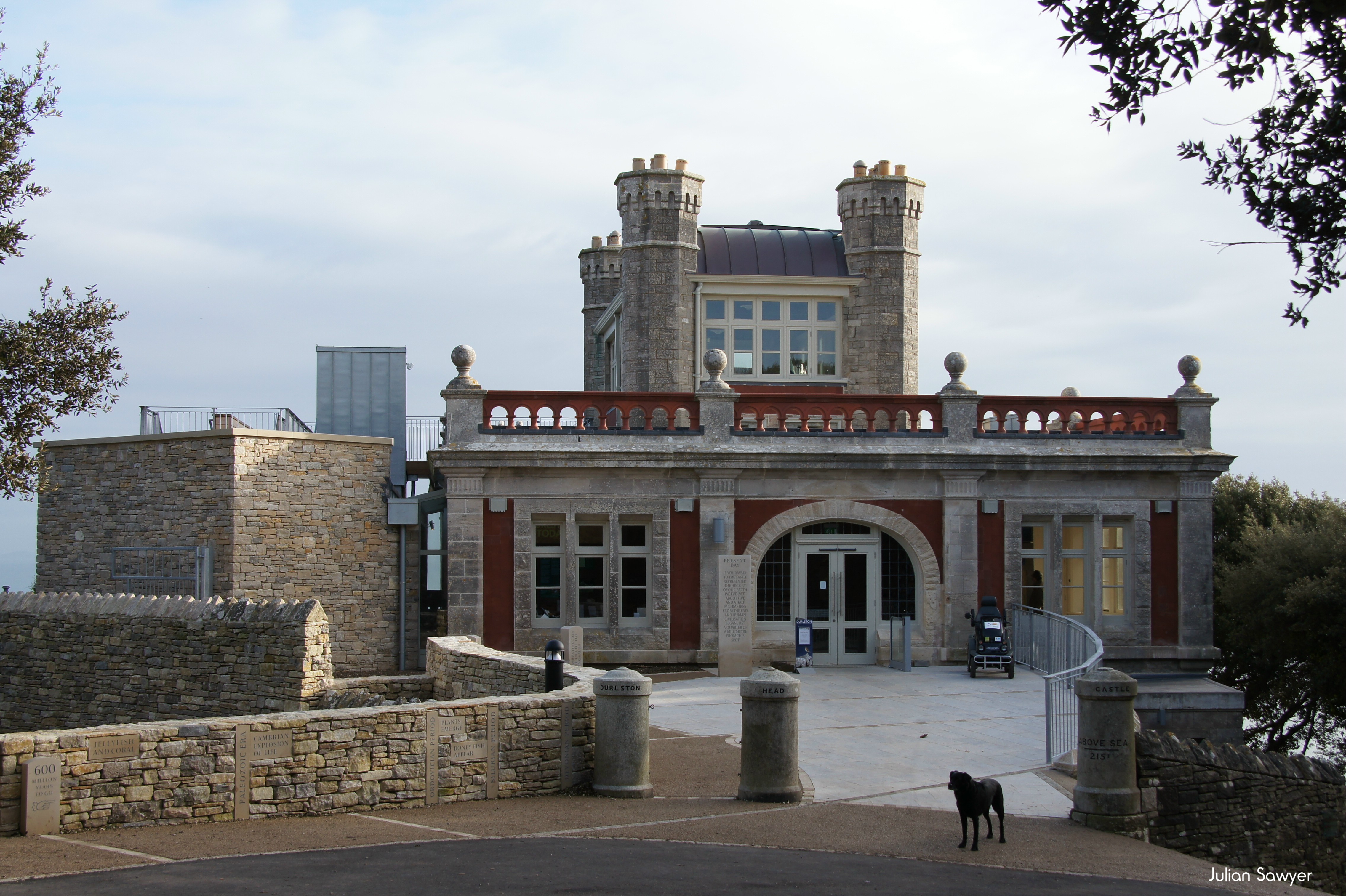 Picture of Durlston Castle. A Victorian Building. Blue Sky. 