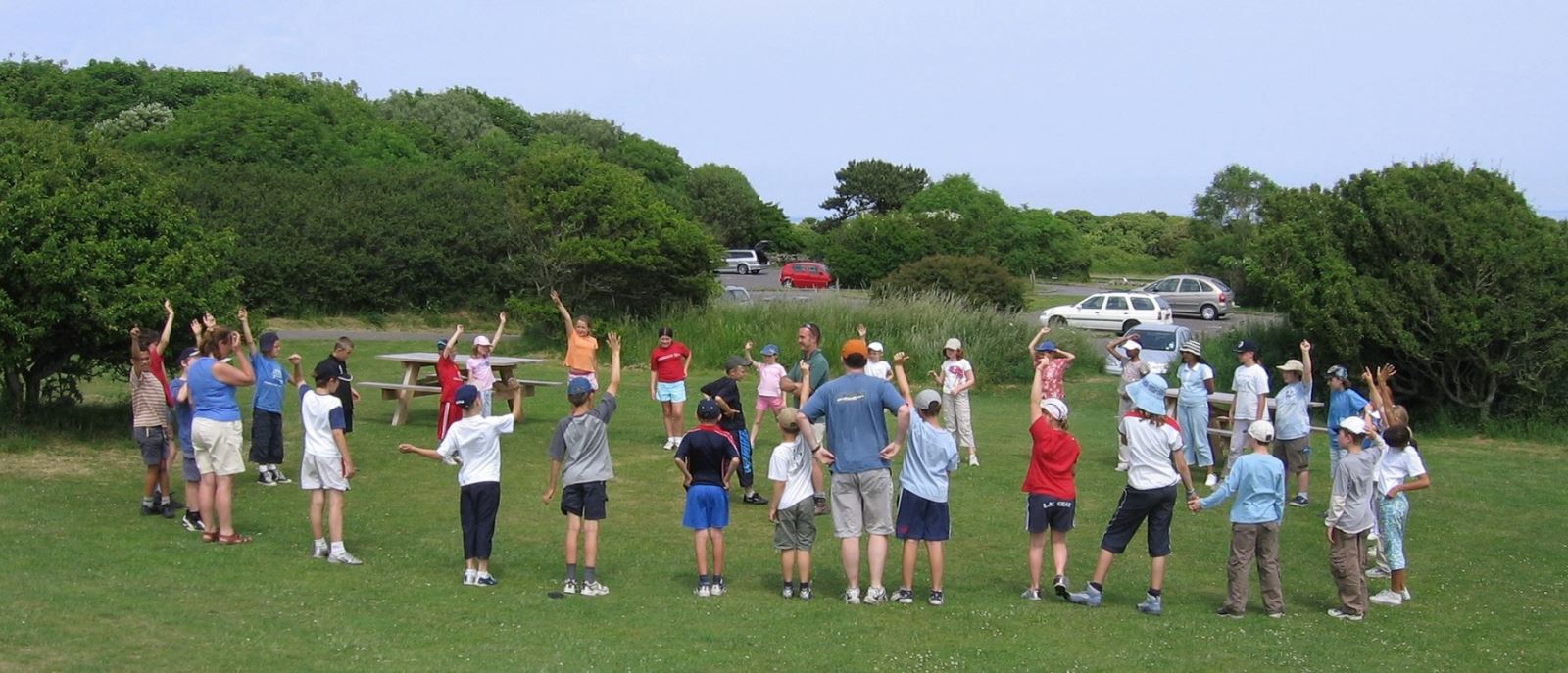 School group in park