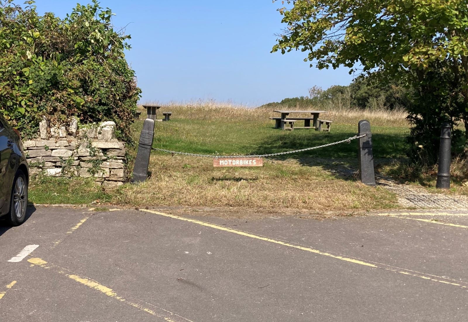 Motorbike parking area of tarmac