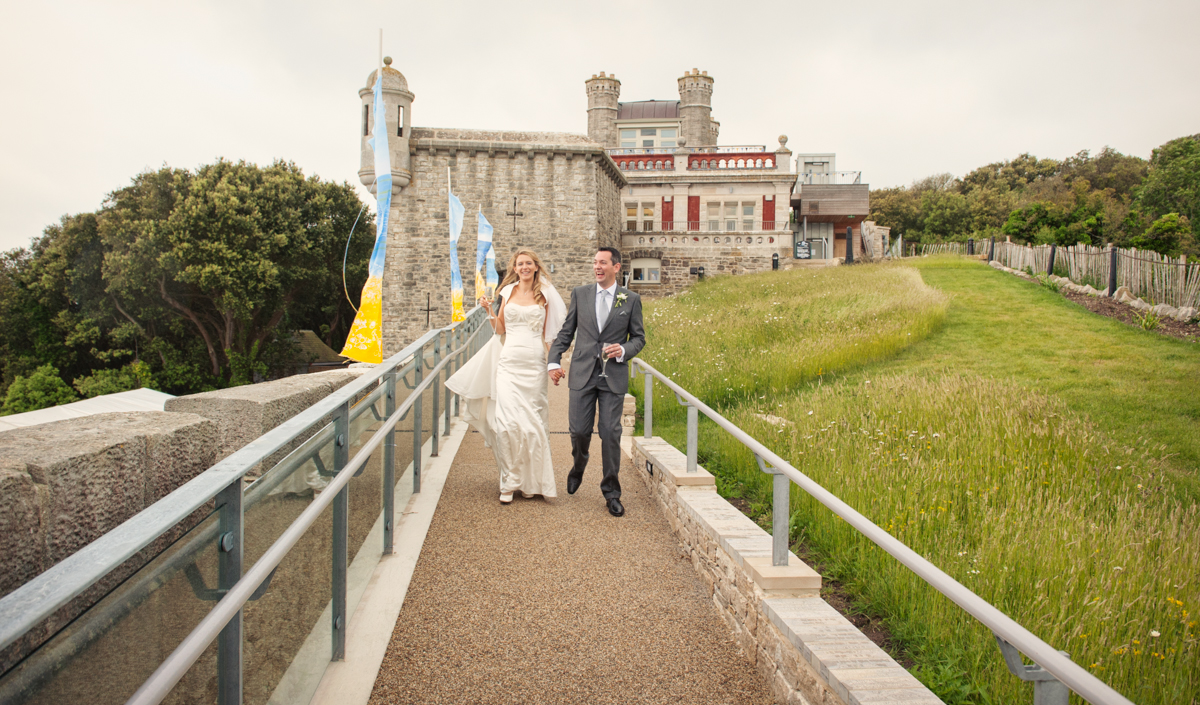 Bride & Groom at Durlston Castle