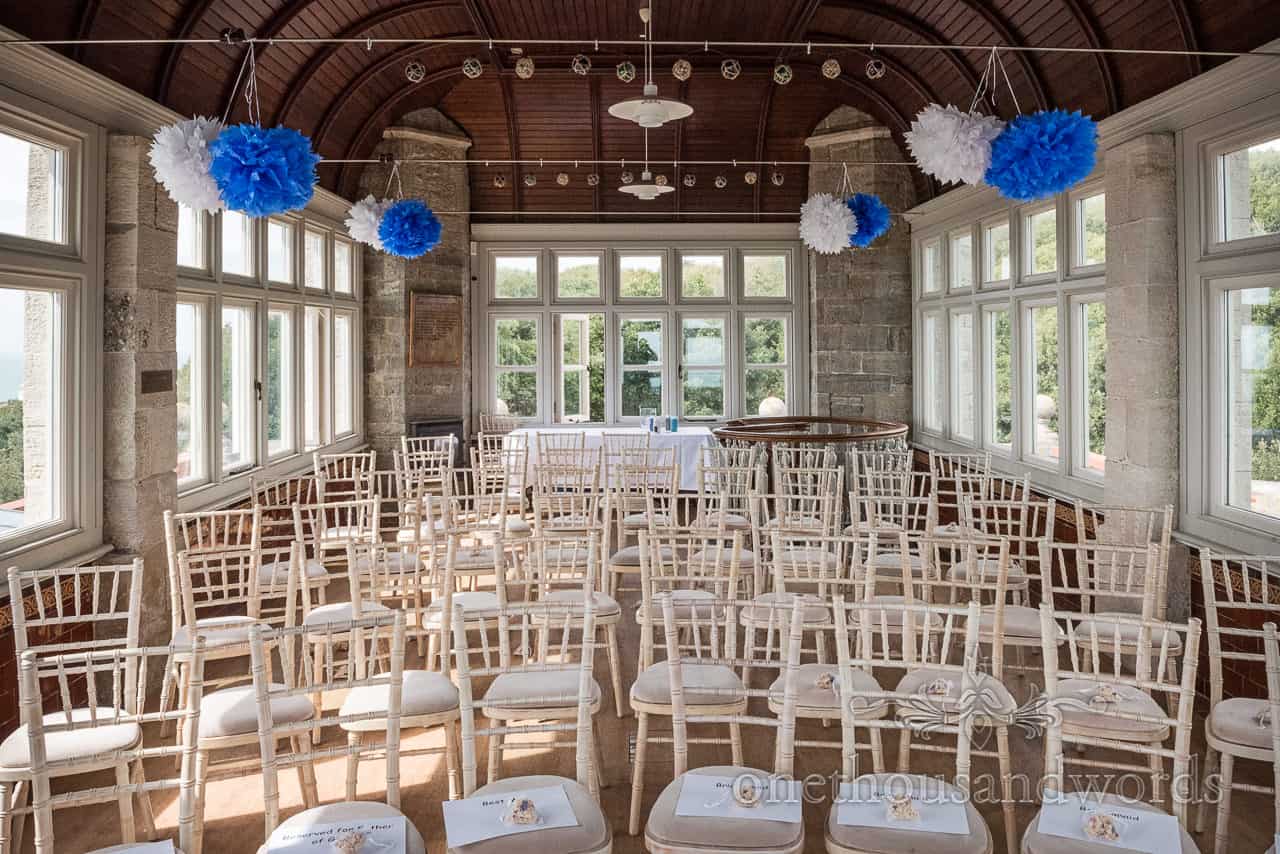 Belvedere room wedding set up