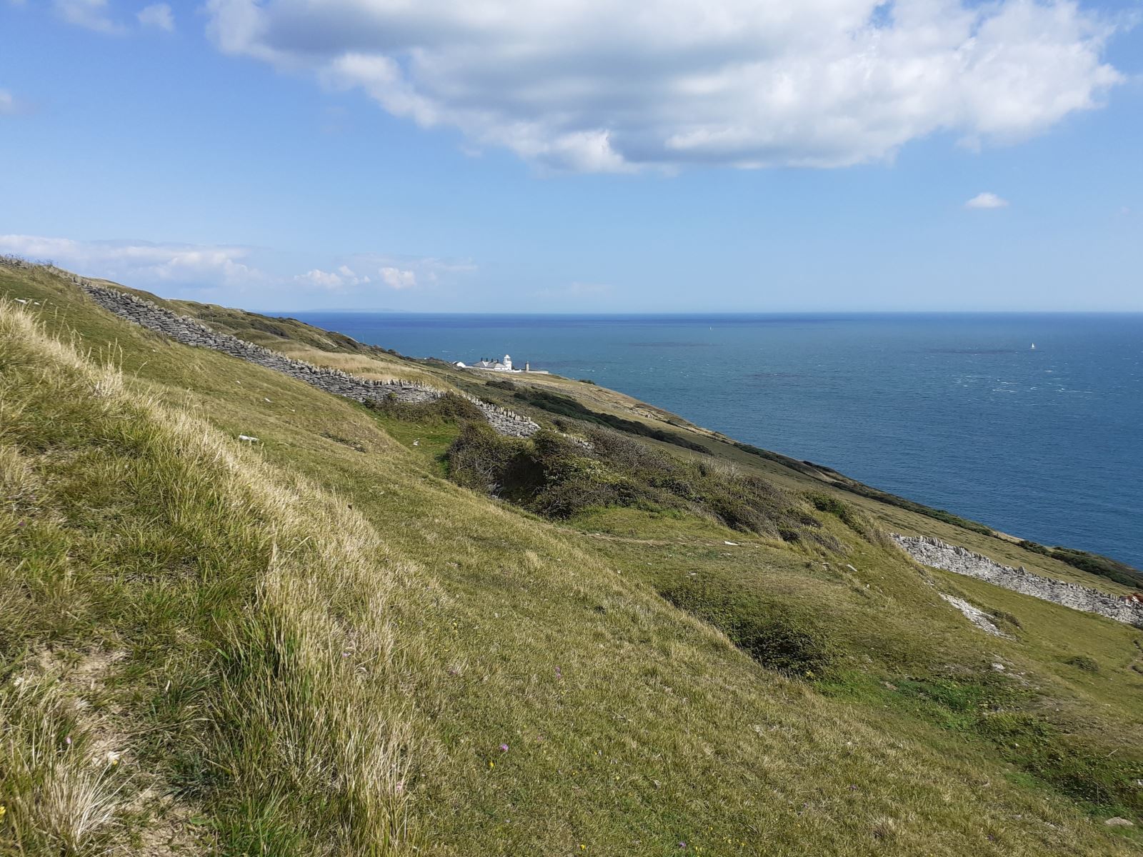 View of downs and out to sea