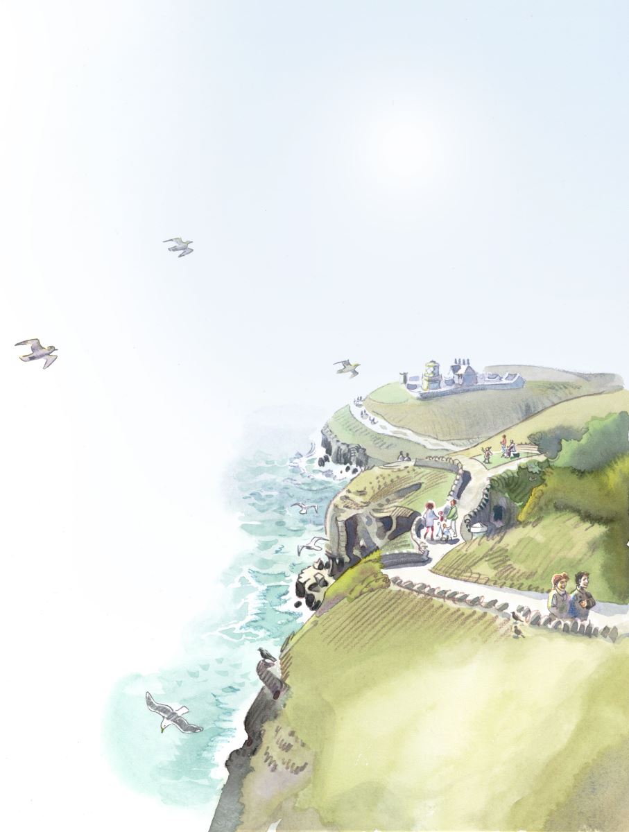 Drawing of clifftop trail